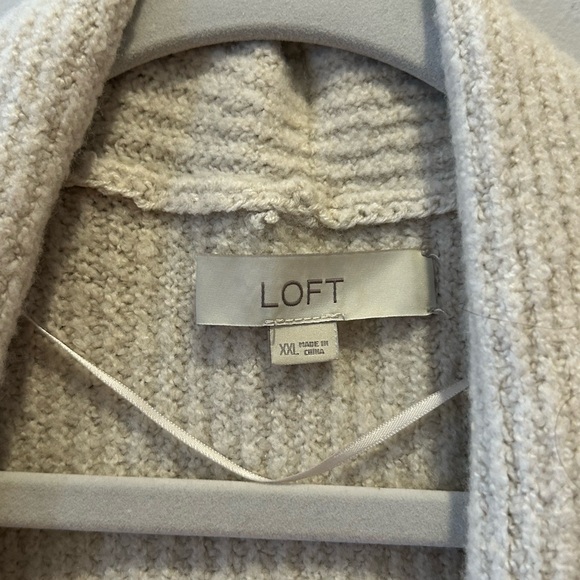 LOFT Beige Knit wool Cardigan with Belt XXL - Picture 3 of 11